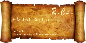 Rábai Csilla névjegykártya